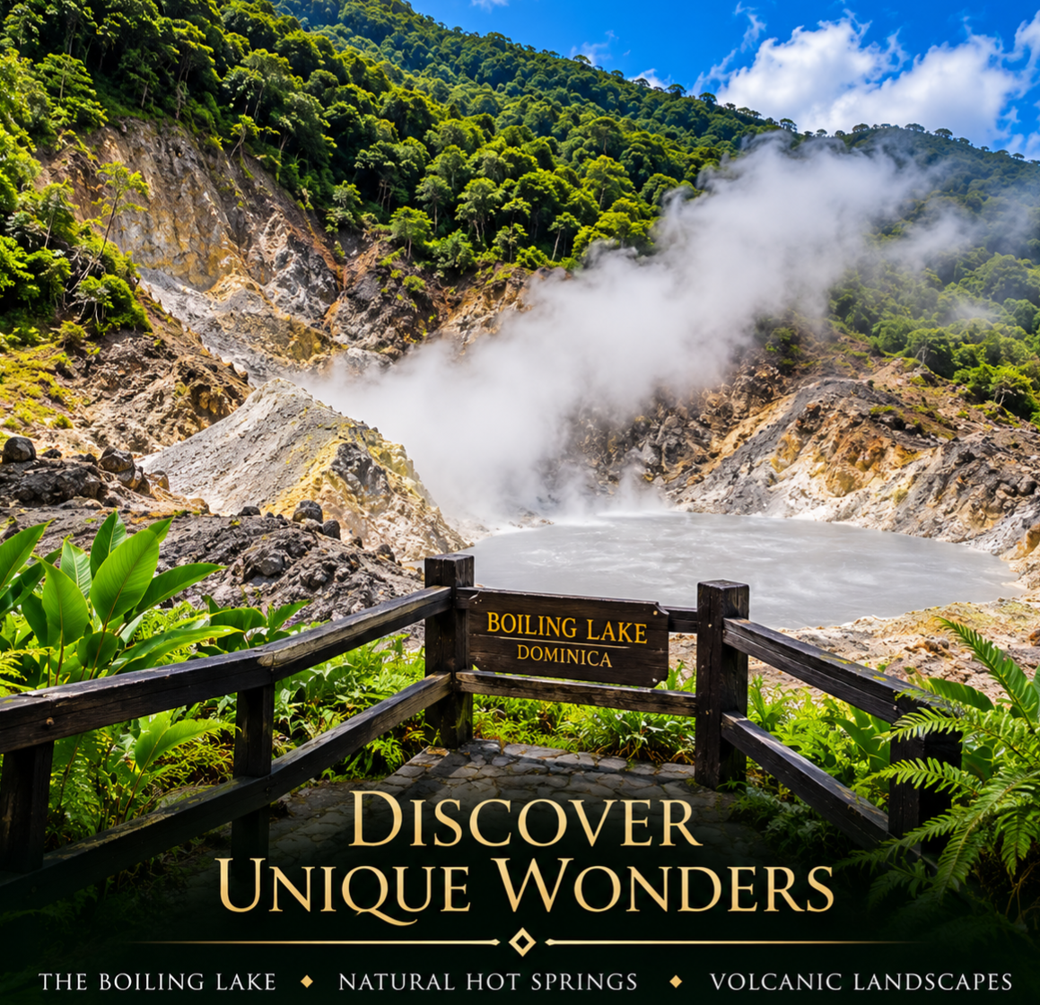 Boiling Lake Dominica - World-renowned natural wonder in the Valley of Desolation